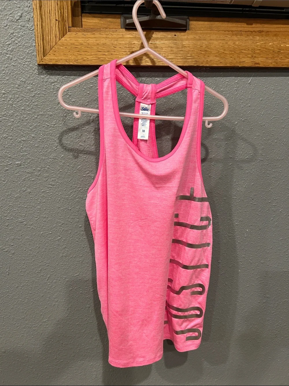 Justice Neon Pink Racerback Tank with Side Logo